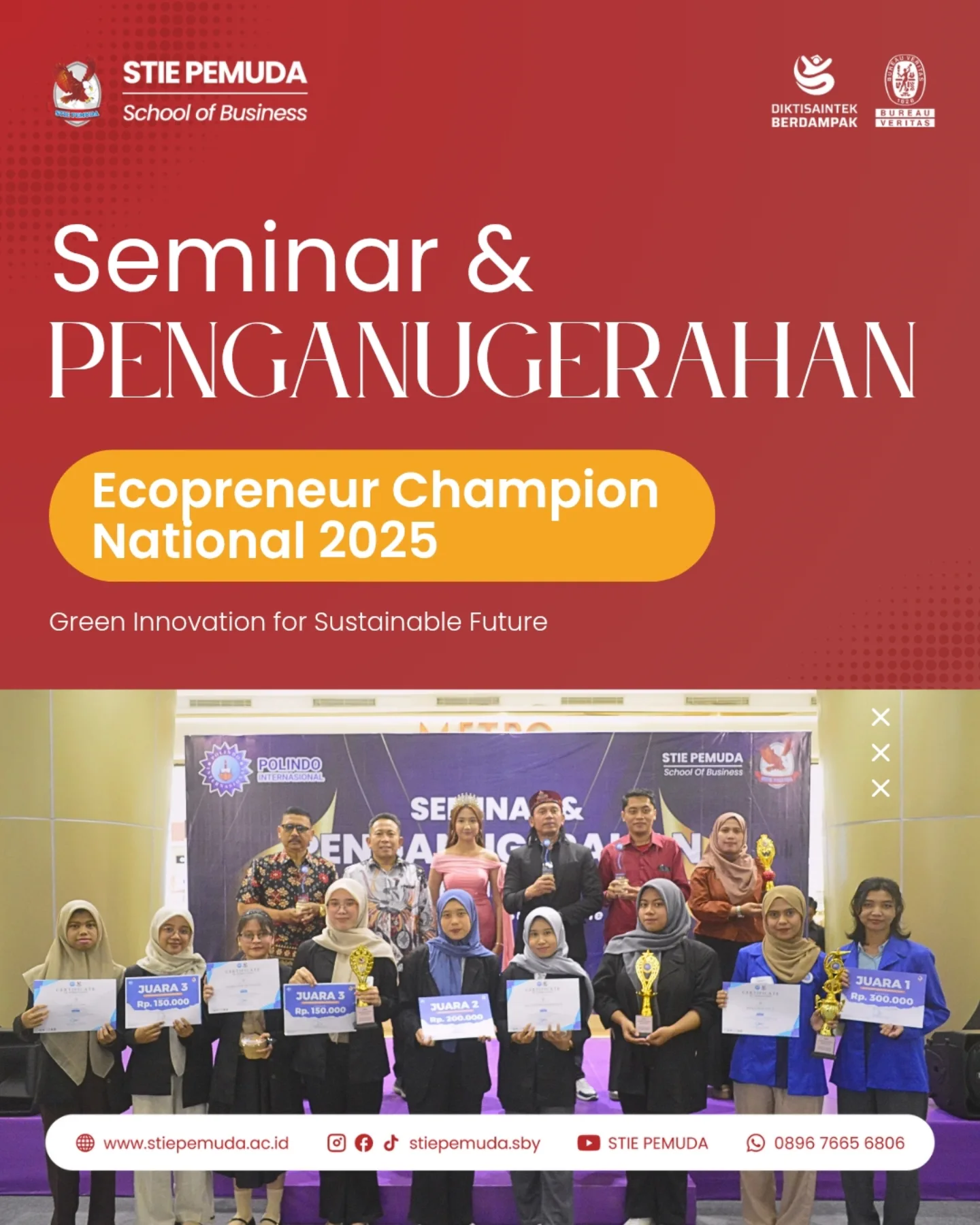 Ecopreneur Champion National 2025 STIE Pemuda Surabaya – Seminar & Penganugerahan